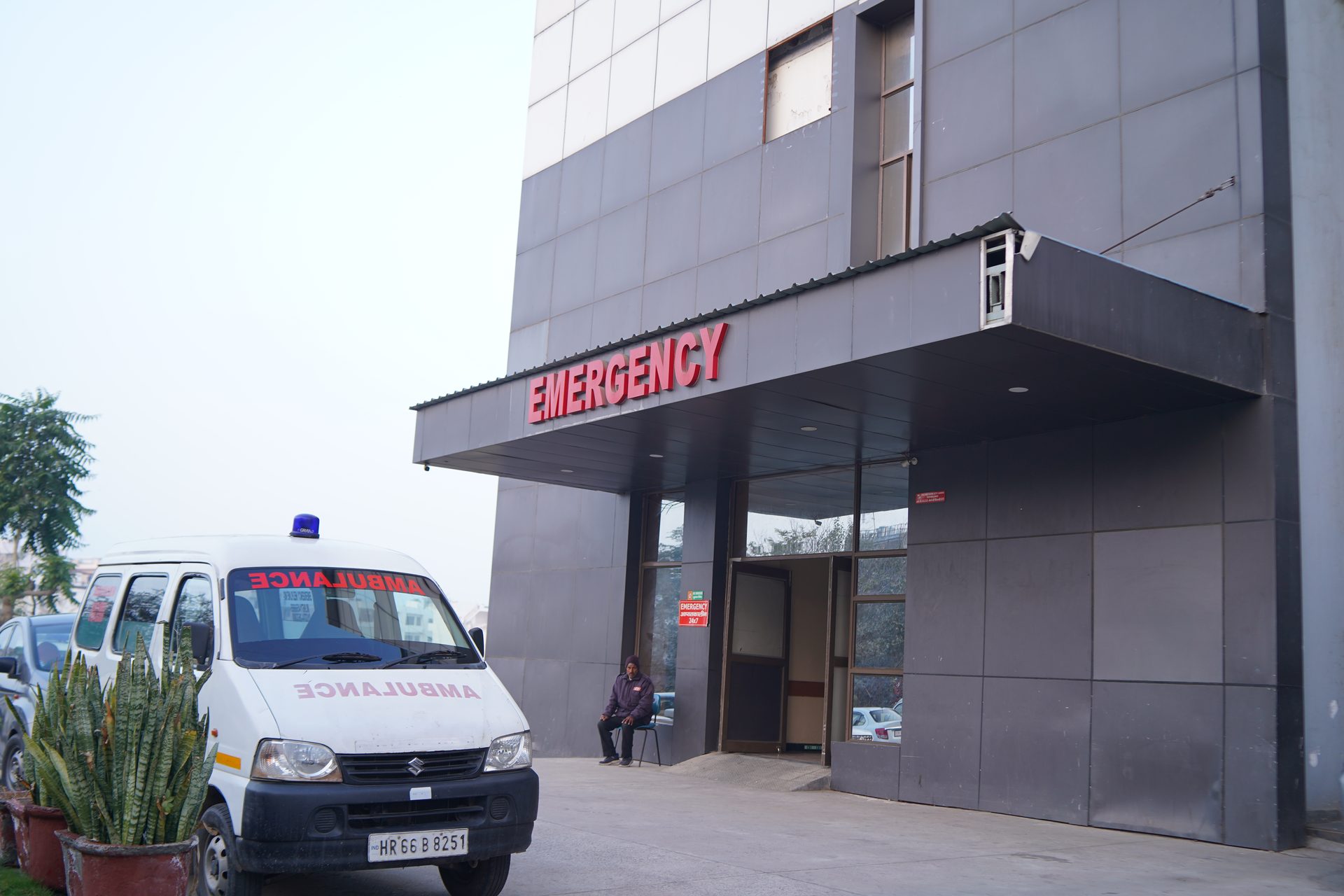 Emergency Care Entrance at Pushpanjali Hospital